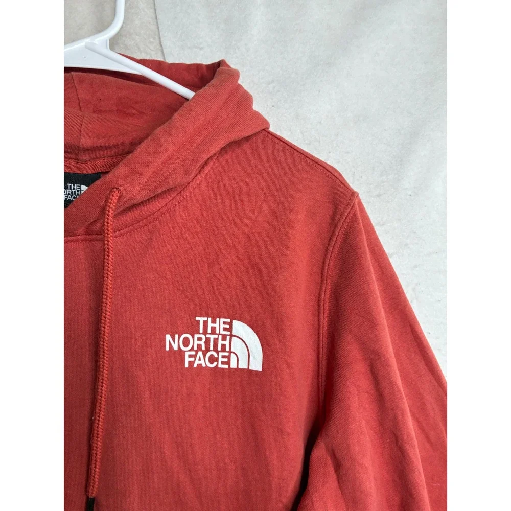 The North Face Mens Red Graphic Pullover Hoodie Never Stop Exploring Size M